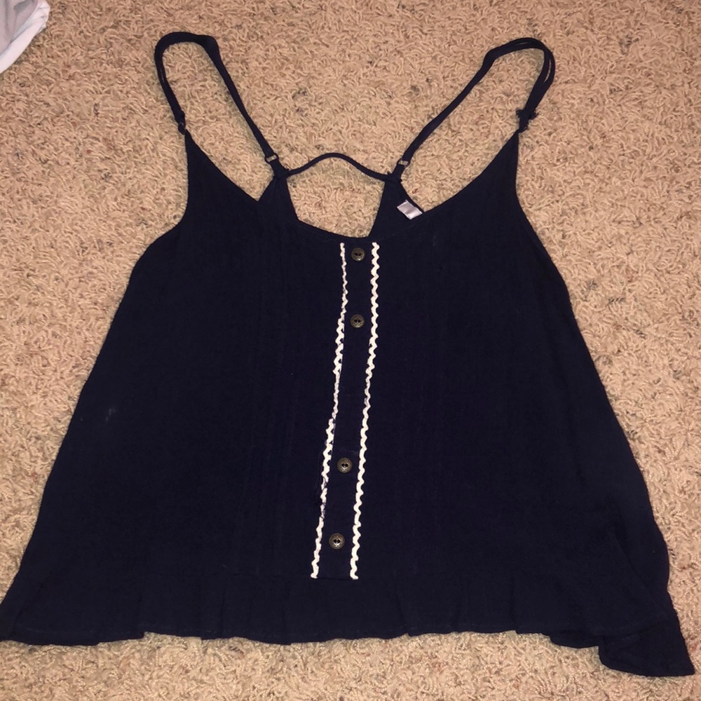 purple button tank top